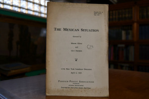 The Mexican Situation discussed by Moises Saenz...
