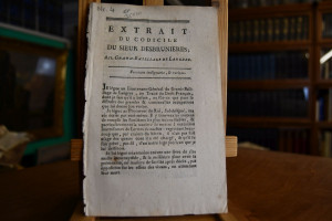 Extrait du codicile du Sieur Desbrunieres; Art....