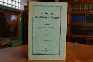 Kirchenrecht als akademische Disziplin. Antritt...