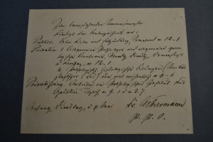 Handschriftlicher Vorlesungsaushang des deutsch...