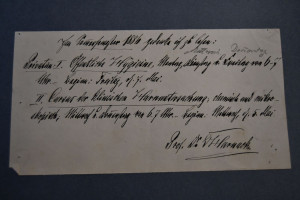 Handschriftliche Vorlesungsankündigung des Phar...