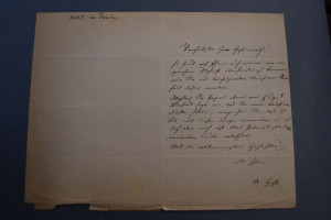 Einseitiger, handschriftlicher Brief des Profes...