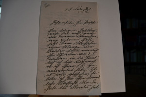 Handschriftliches Schreiben des deutschen Schri...