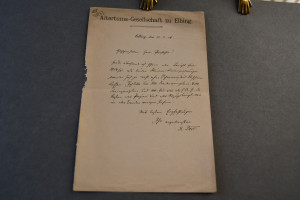 Handschriftlicher Brief des deutschen Lehrers u...