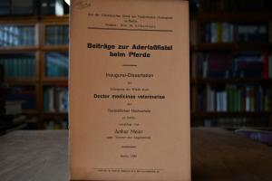 Beiträge zur Aderlaßfistel beim Pferde