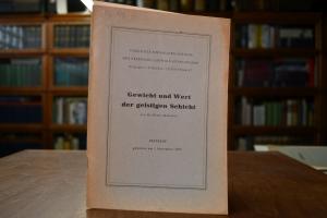 Gewicht und Wert der geistigen Schicht. Festred...