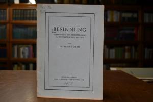 Besinnung. Anregungen zur Selbstbildung in Anst...
