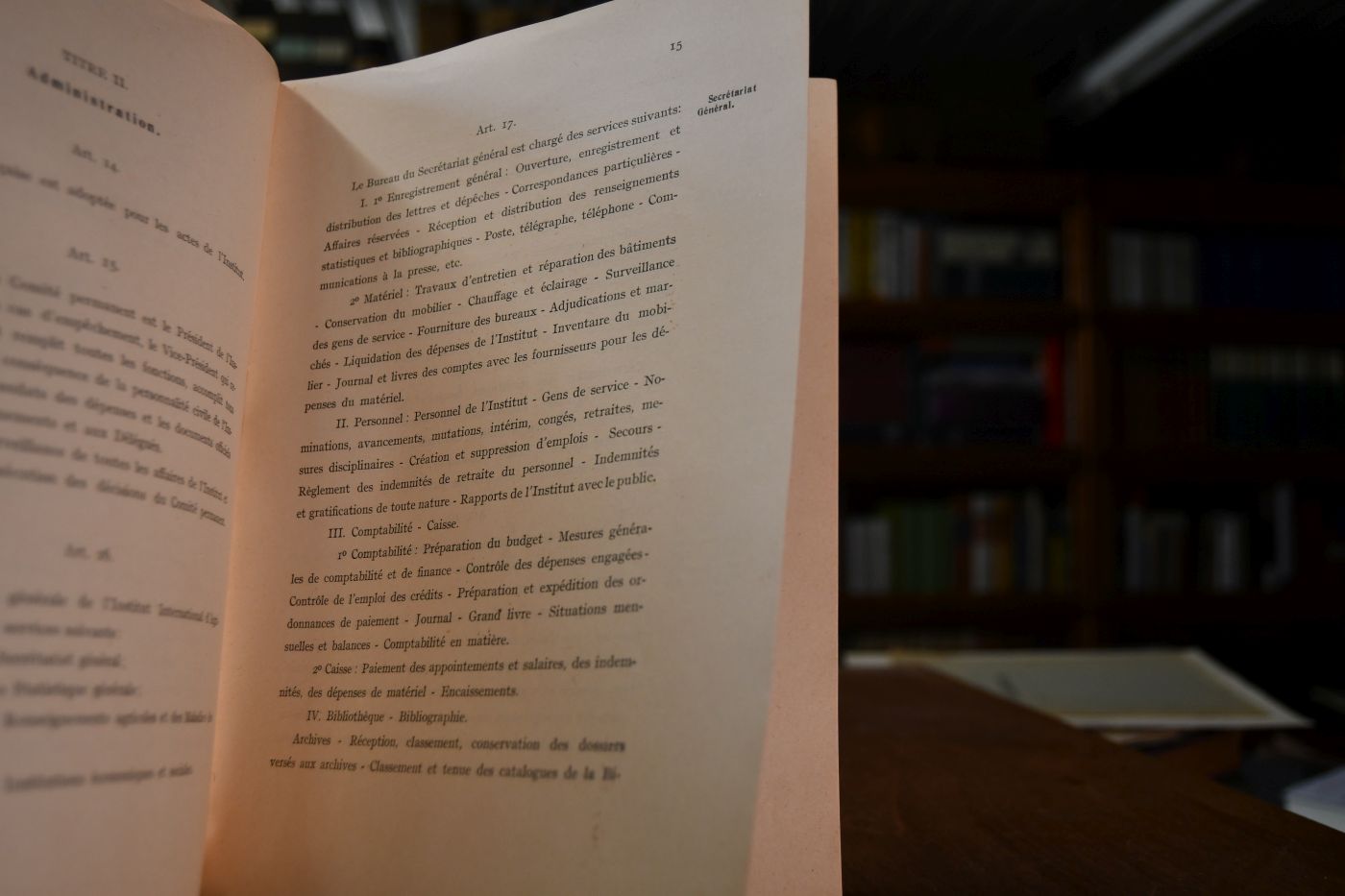 Convention et Statuts. Institut International d`Agriculture.