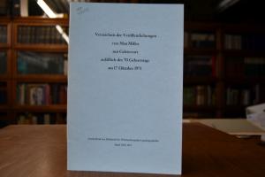 Verzeichnis der Veröffentlichungen von Max Mill...