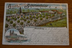 Litho. Magdeburg. Gruss aus dem Schützenhause.