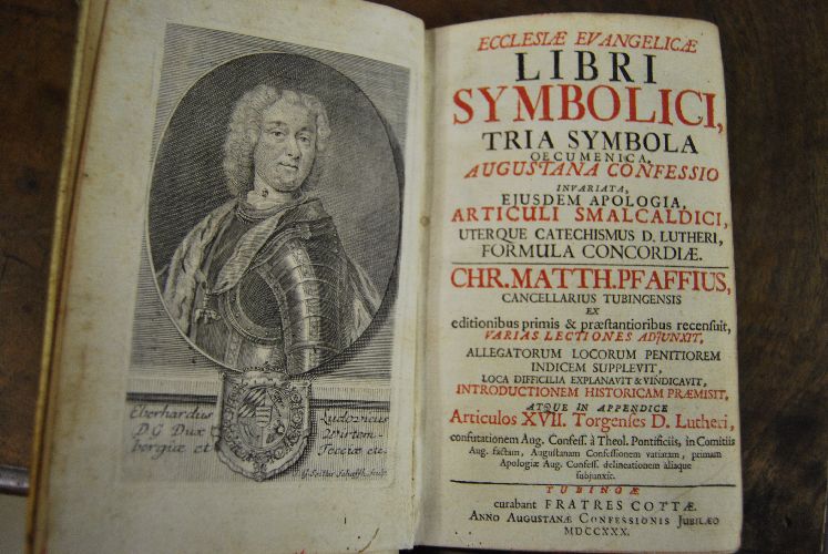 Ecclesiae evangelicae Libri Symbolici, Tria Symbola Oecumenica, Augustana Confessio invariata, ejusdem Apologia, Articuli Smalcaldici, uterque Catechismus D. Lutheri, Formula Concordiae. Angebunden Appendix ad Libros Symbolicos Ecclesiae Evangelicae.