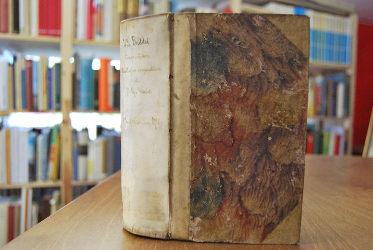 Io. Francisci Buddei theol. D. et P.P.P Compendium Institutionum Theologiae Dogmaticae brevioribus observationibus illustratum cura Io. Georgii Walchii Theol. D. et P.P.O. cum S. Caesareae Maiestatis et Regis Pol. atque Electoris Saxoniae Privilegis.