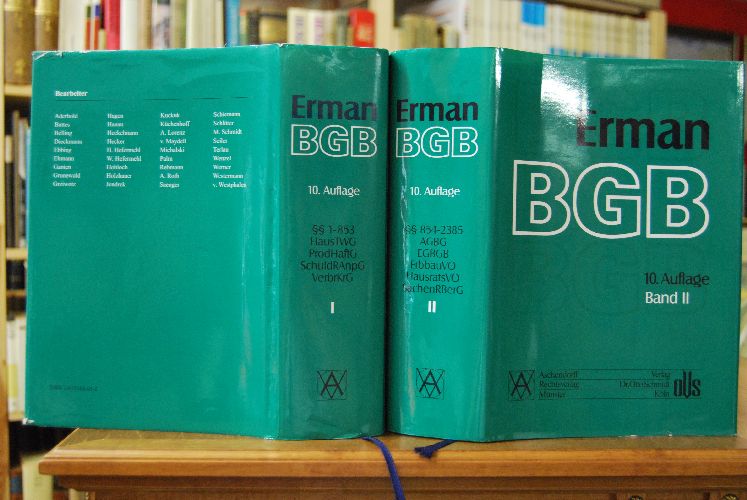 Erman. Bürgerliches Gesetzbuch. Handkommentar mit AGBG, EGBGB, ErbbauVO, HausratsVO, HausTWG, ProdHaftG, SachenRBerG, SchuldRAnpG, VerbrKrG.