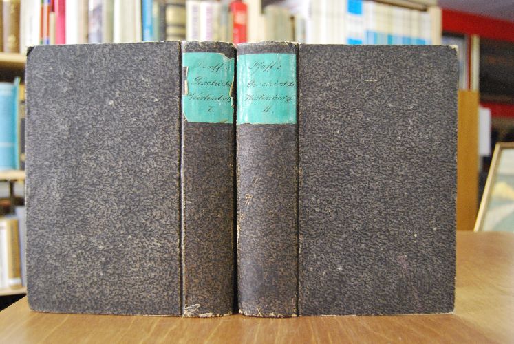 Geschichte Wirtenbergs (in zwei Bänden und vier Abtheilungen komplett). Und dem fast nie vorhandenen Ergänzungsband Miszellen aus der wirtenbergischen Geschichte zugleich Erläuterungen und weitere Ausführungen zu seiner Geschichte Wirtenbergs. Beigebunden Der Ursprung und die früheste Geschichte des Wirtenbergischen Fürstenhauses kritisch untersucht und dargestellt, Stuttgart, Metzler, 1836, 111 S. mit den Stammtafeln, ohne die historisch-geographische Karte. Heyd I, 604.