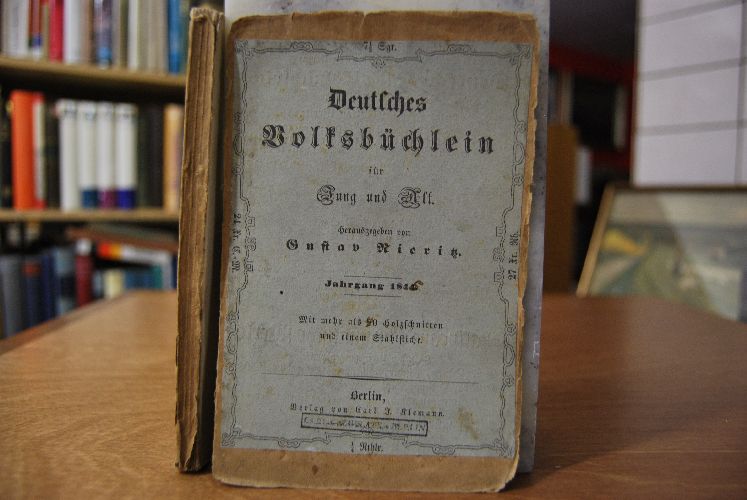 Deutsches Volksbüchlein für Jung und Alt. Jahrgang 1845. Mit Beiträgen von C.Biedermann, General v. Decker, Ed. Duller, Fr. Pocci und Andern und Holzschnitten nach Originalzeichnungen von E.Oehme, Fr. Pocci, L. Richter, H. Bürckner, Fröhlich.