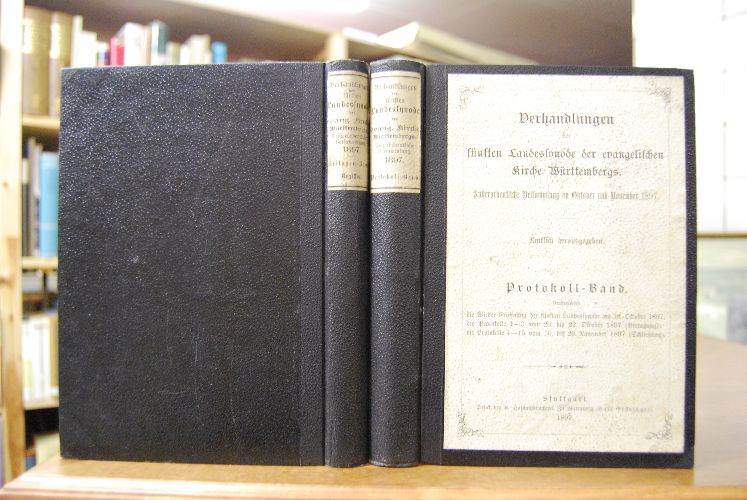 Verhandlungen der fünften Landessynode der evangelischen Kirche Württembergs im Oktober und November 1897. Protokoll-Band und Beilagen-Band.