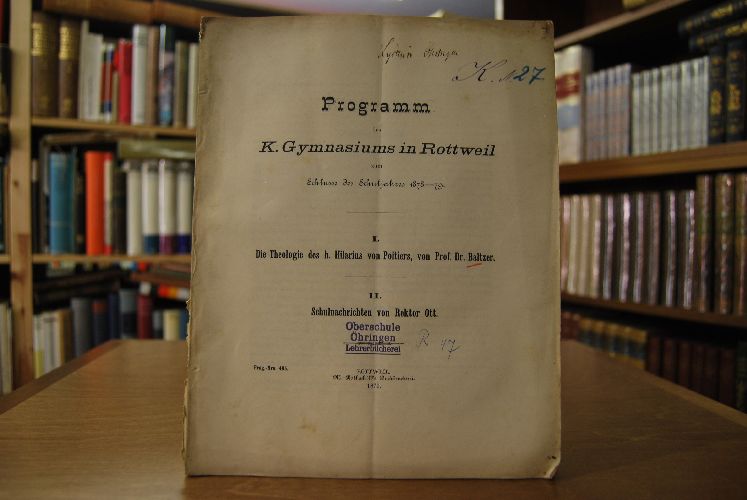Programm des K. Gymnasiums in Rottweil zum Schlusse des Schuljahres 1878-79.