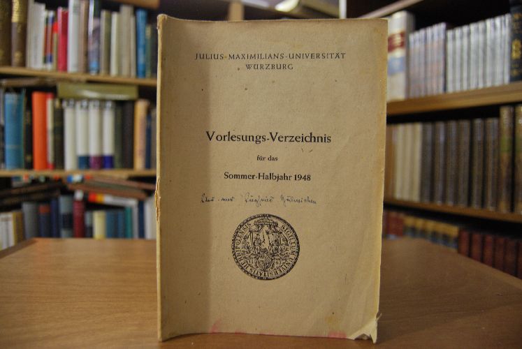 Vorlesungs-Verzeichnis für das Sommer-Halbjahr 1948.