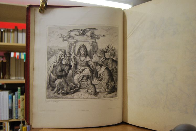 Reineke Fuchs mit Zeichnungen von Wilhelm Kaulbach gestochen von R. Rahn und A. Schleich.