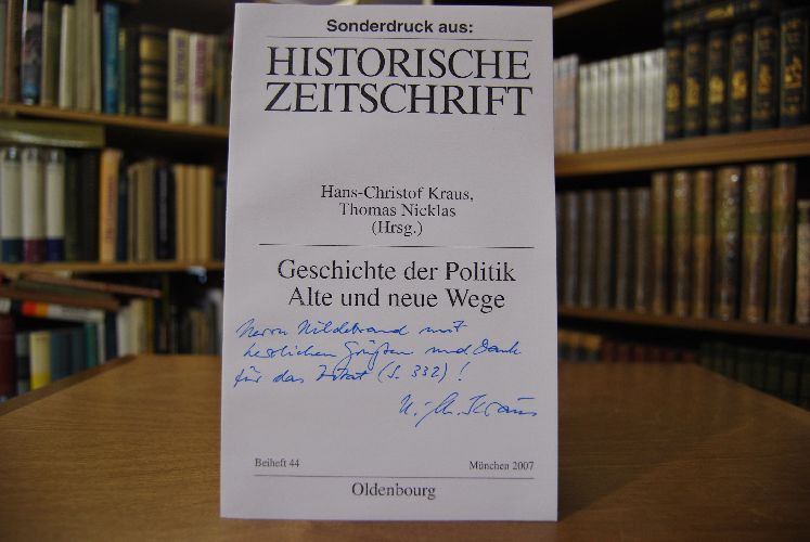 Sonderdruck des Aufsatzes "Geschichte als Lebensgeschichte. Gegenwart und Zukunft der politischen Biographie." Aus Historische Zeitschrift Beiheft 44.