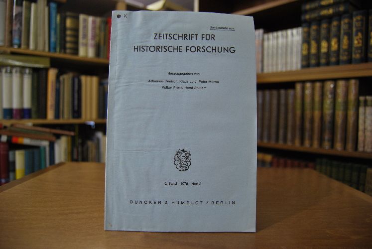 Sonderdruck des Aufsatzes "Ständische Repräsentation oder liberale Repräsentativverfassung? Die Constitutions-Ergänzungs-Acte der freien Stadt Frankfurt als historischer Kompromiß." Aus Zeitschrift für historische Forschung 5. Band Heft 2.