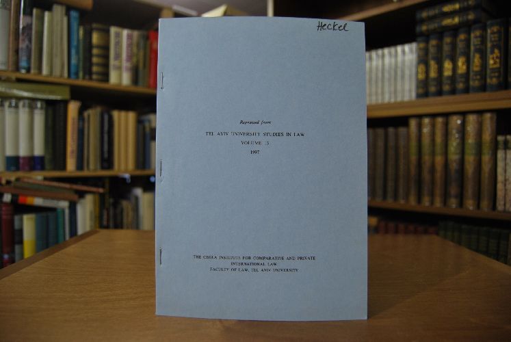 Sonderdruck des Aufsatzes "The Impact of secular modern law on church and state in Germany." Aus Tel Aviv University Studies in Law. Volume 13.