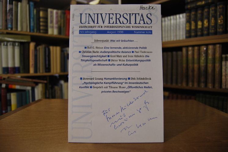 Universitas. Zeitschrift für interdisziplinäre Wissenschaft. 53. Jahrgang Nummer 626.