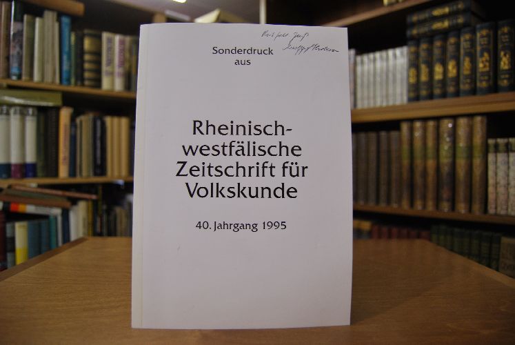 Sonderdruck des Aufsatzes "Das Lachen im 16. Jahrhundert. Die Chronik des Hermann von Weinsberg als Quelle für eine Gemütsäußerung." Aus Rheinisch-westfälische Zeitschrift für Volkskunde 40. Jahrgang.