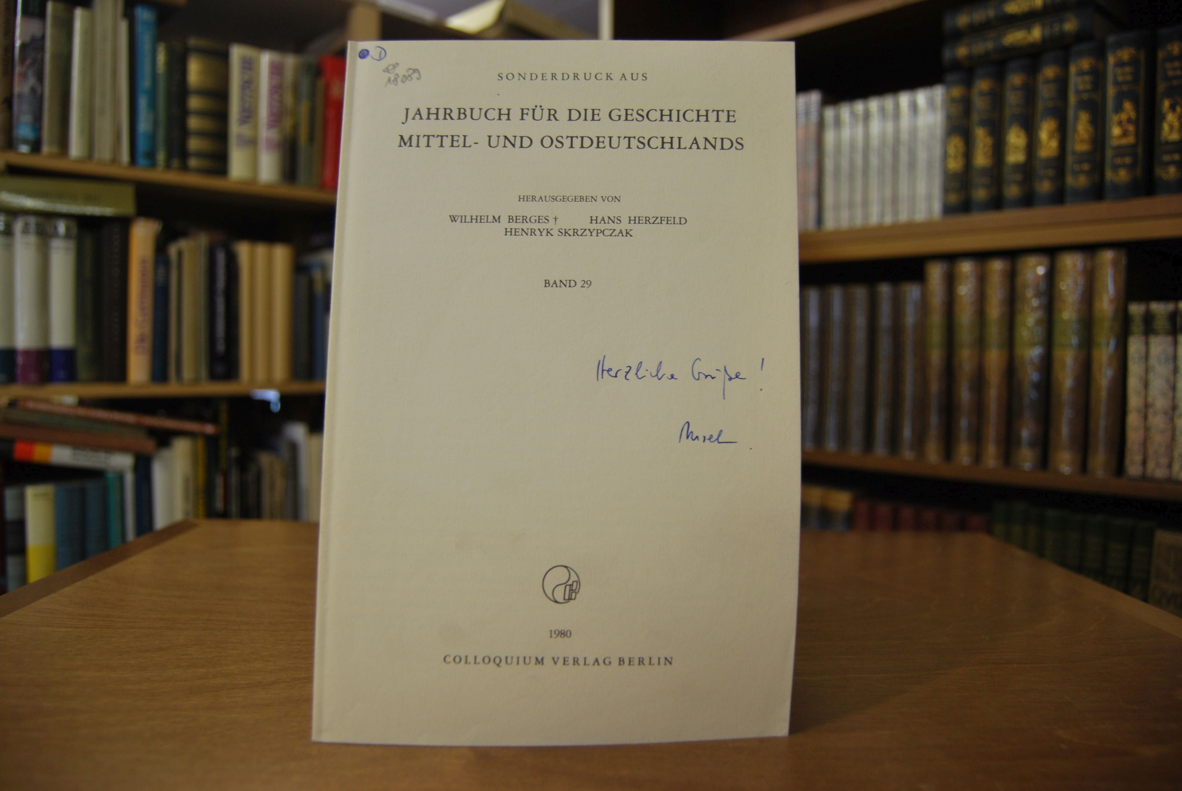 Sonderdruck des Aufsatzes "`Verzicht ist Verrat` Beharrung und Wandel in den deutschlandpolitischen Vorstellungen der Bundestagsparteien 1949-1966." Aus Jahrbuch für die Geschichte Mittel- und Ostdeutschlands Band 29.