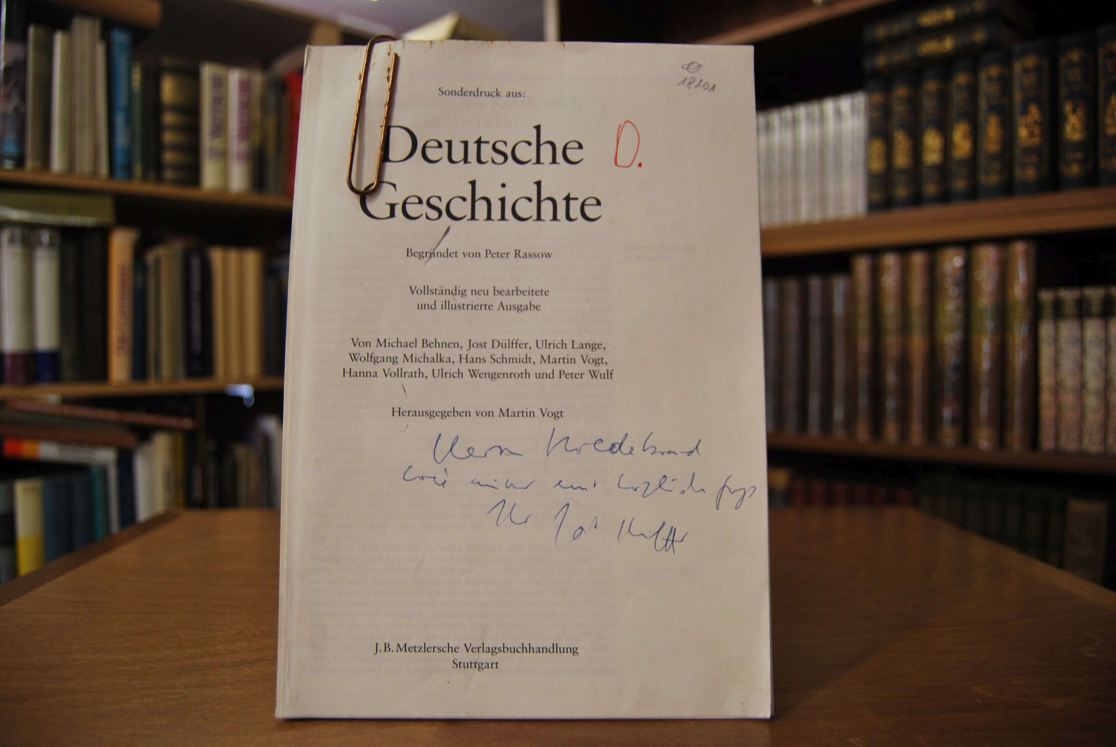 Sonderdruck des Aufsatzes "Deutschland als Kaiserreich (1871-1918)." Aus Deutsche Geschichte, hrsg. von Martin Vogt.