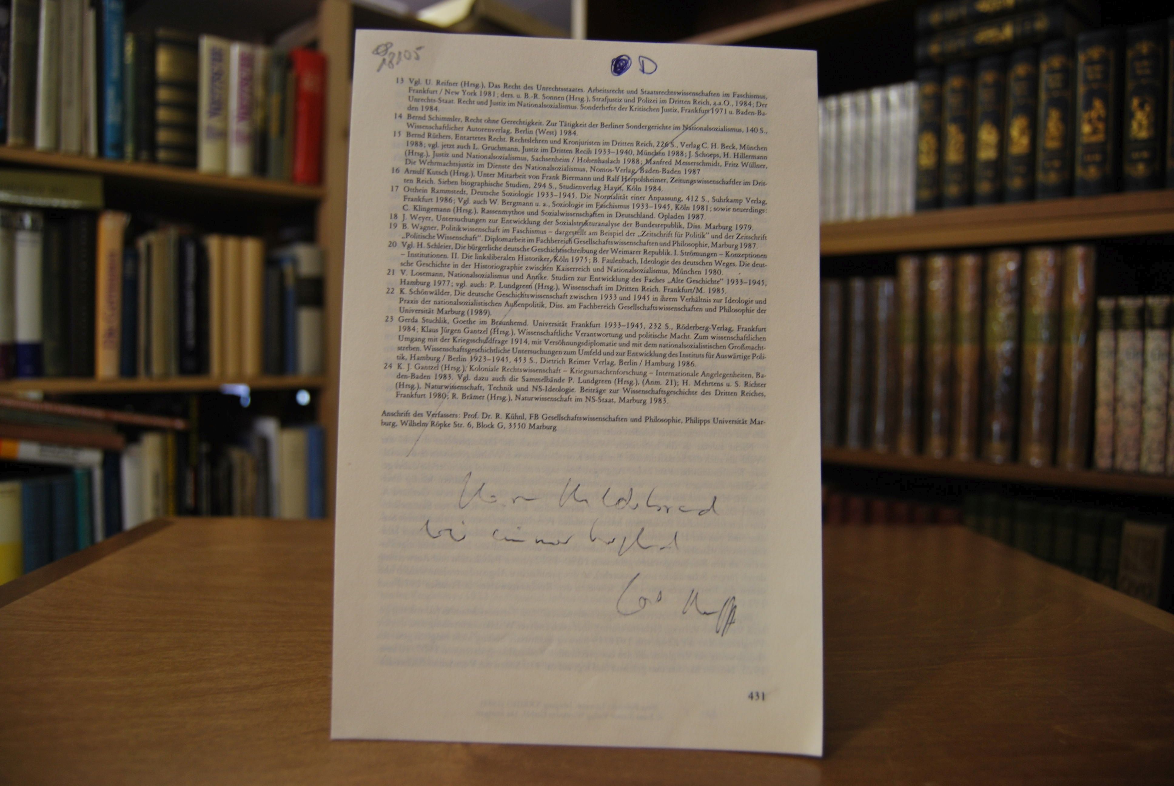 Sonderdruck des Aufsatzes "Historische Wahlforschung." Aus Neue Politische Literatur, XXXIII/3.