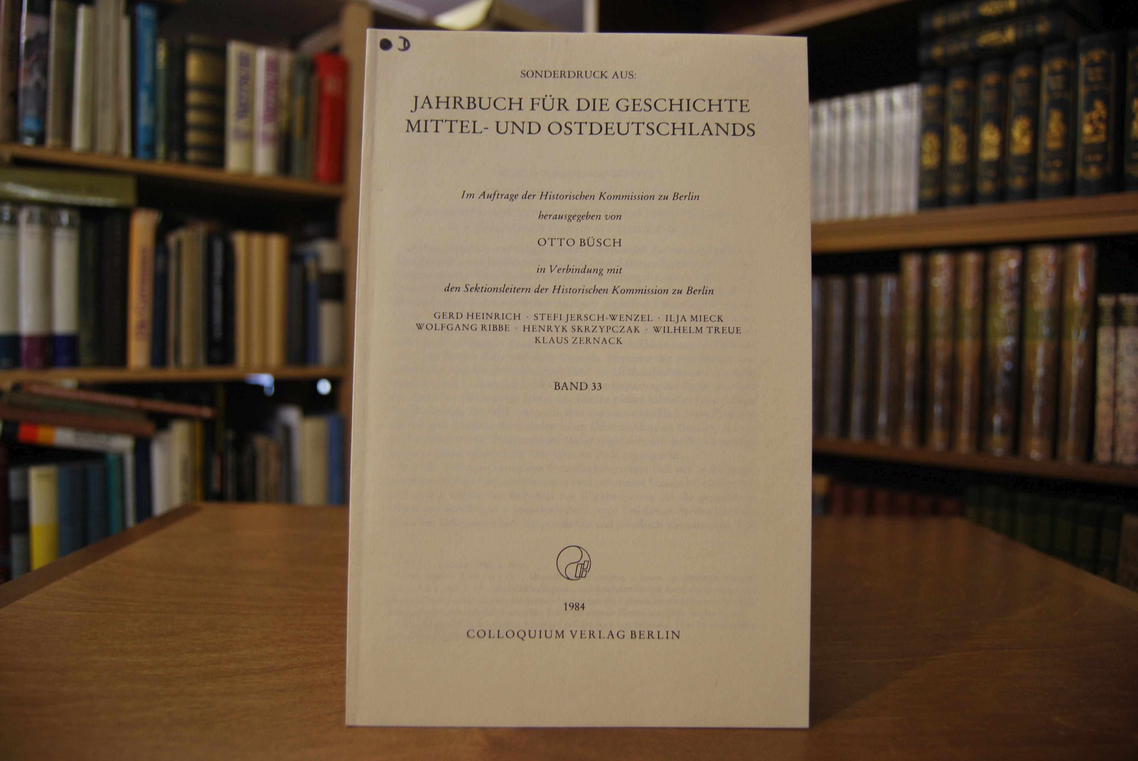 Sonderdruck des Aufsatzes "Aspekte der Deutschen Frage. Die Diskussion über Nationalstaat und Nationsverständnis im 19. Jahrhundert und in der Zeitgeschichte." Aus Jahrbuch für die Geschichte Mittel- und Ostdeutschlands Bd. 33.