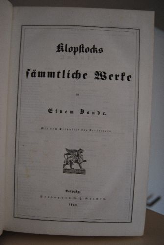 Klopstocks sämmtliche Werke in Einem Bande.