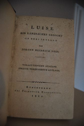 Luise. Ein ländliches Gedicht. in drei Idyllen.
