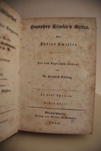 Humphry Clinker`s Reisen. 3 Teile in einem Band (komplett).