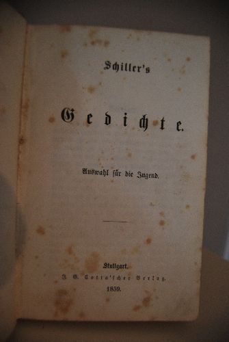 Schiller`s Gedichte. Auswahl für die Jugend.