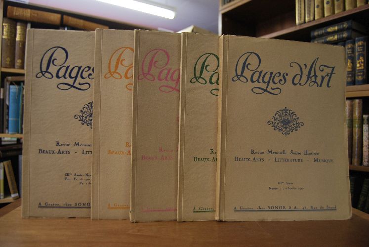 Pages d`Art. Revue Mensuelle Suisse Illustree Beaux-Arts, Litterature, Musique. 3. Jahrgang Nummern 1, 4, 7, 10. 1917.