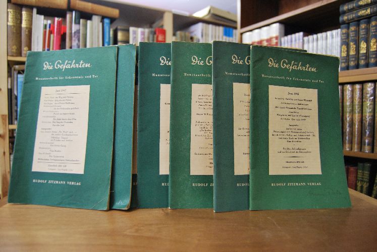 Die Gefährten. Monatsschrift für Erkenntnis und Tat. Heft Juni 1946, Oktober 1946, November 1946 und Januar 1947, März 1947, April 1947, Mai 1947, Juni 1947.