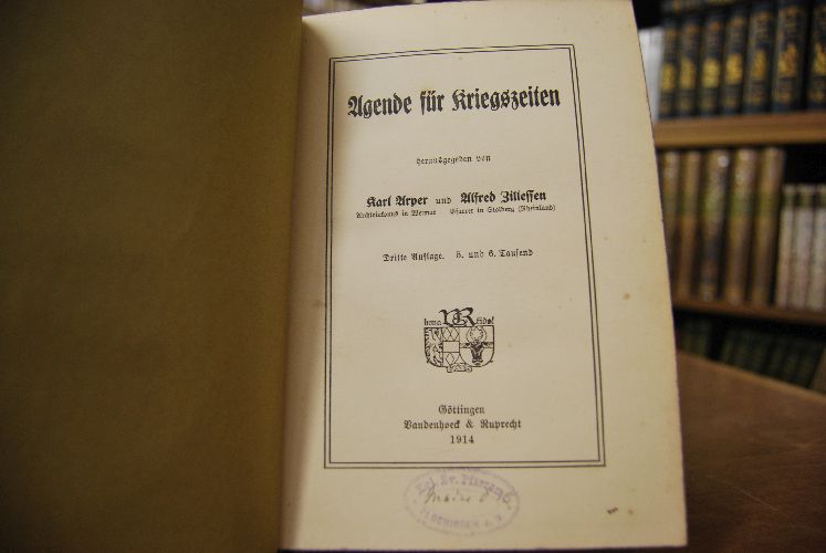 Agende für Kriegszeiten.