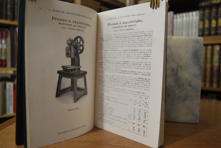 Catalogue des Presses Excentrique. Auslandverkaufskatalog der Louis Schuler Werkzeugmaschinenfabrik Göppingen.
