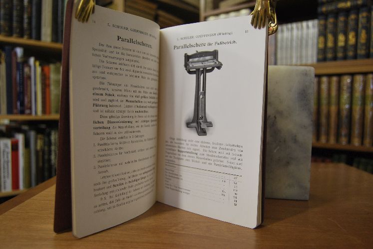 Sonder-Katalog über Scheren aller Art. Verkaufskatalog der Louis Schuler Werkzeugmaschinenfabrik Göppingen.