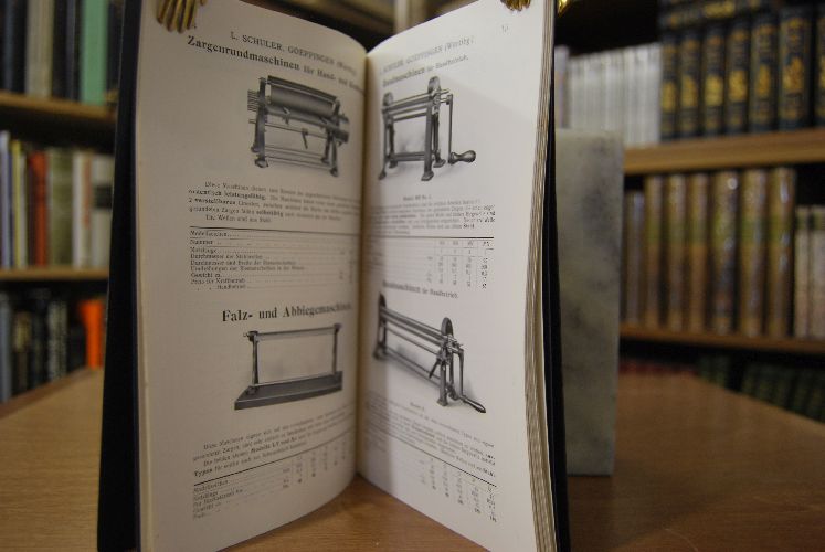 Sonder-Katalog über Maschinen für die Dosen-, Büchsen- und Blechemballagen-Fabrikation. Verkaufskatalog der Louis Schuler Werkzeugmaschinenfabrik Göppingen.
