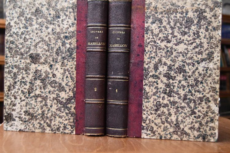 Oeuvres de Massilon. Eveque de Clermont. Deux Tomes En Deux Volumes - Tome Premier - Avent - Careme - Petit Careme - Oraisons Funebres - Tome Deuxieme - Mysteres - Panegyriques - Conferences - Paraphrases Sur les Psaumes - Pensees.