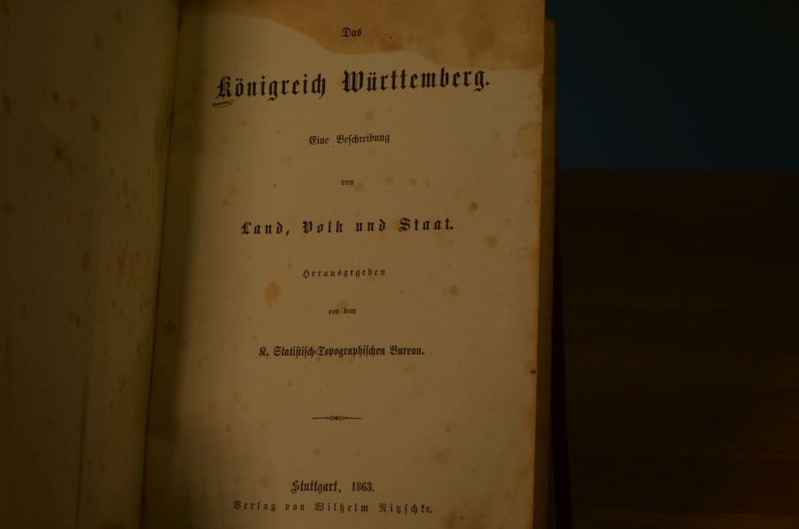 Das Königreich Württemberg. Eine Beschreibung von Land, Volk und Staat. Herausgegeben vom K. Statistisch-Topographischen Bureau.