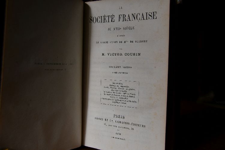 La Societe Francaise au XVIIe Siecle d`apres le grand Cyrus de Mlle de Scudery. Bd. 1 + 2 (komplett).