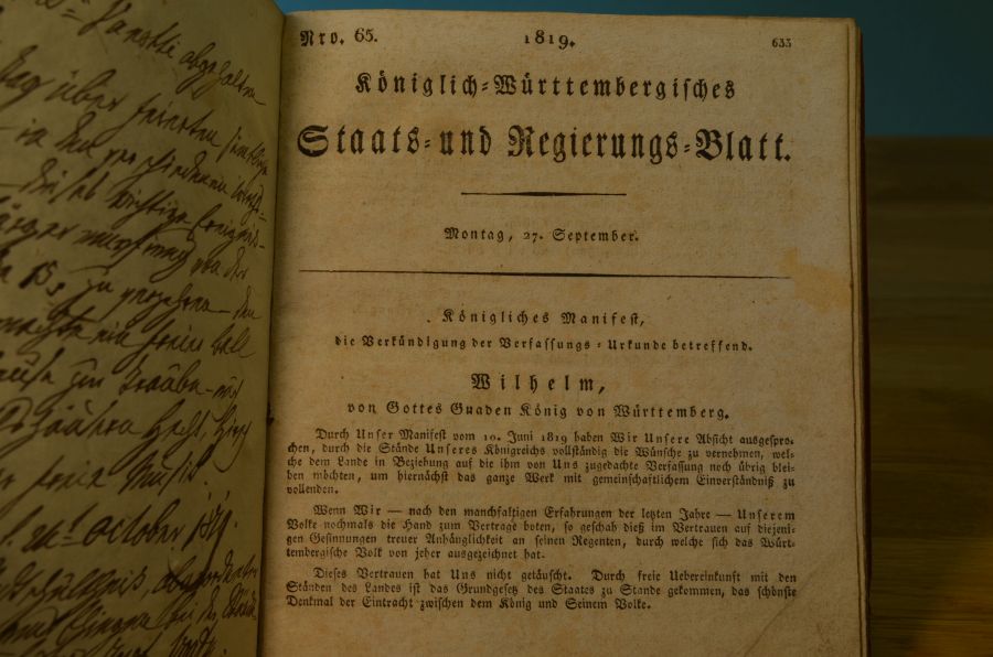 Der Verfassungsurkund des Königreich Würtembergs 1819