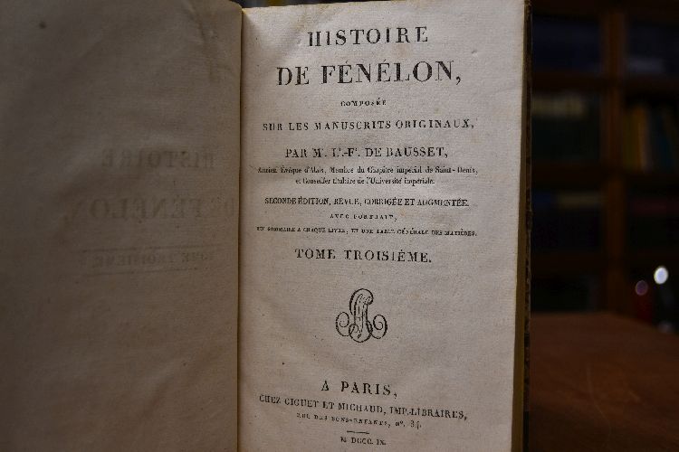 Histoire de Fenelon, composee sur les manuscrits originaux. 3 Bde. (komplett).