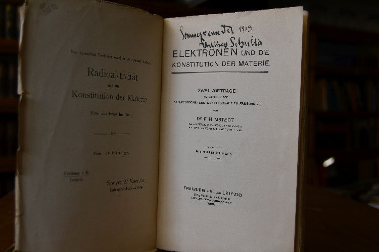 Elektronen und die Konstitution der Materie. Zwei Vorträge gehalten in der Naturforschenden Gesellschaft zu Freiburg i.Br.