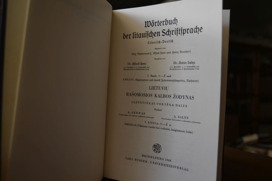 Wörterbuch der litauischen Schriftsprache. Litauisch-Deutsch. 5 Bde. (komplett).