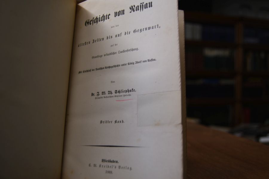 Geschichte von Nassau von den ältesten Zeiten bis auf die Gegenwart, auf der Grundlage urkundlicher Quellenforschung. Mit Einschluss der deutschen Reichsgeschichte unter König Adolf von Nassau. 3.-5. Band